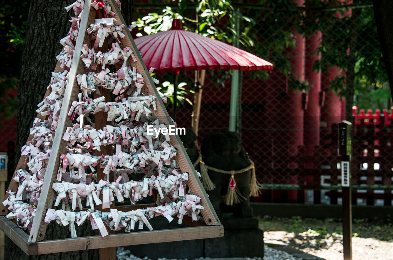 Fortune papers at buddhist temple