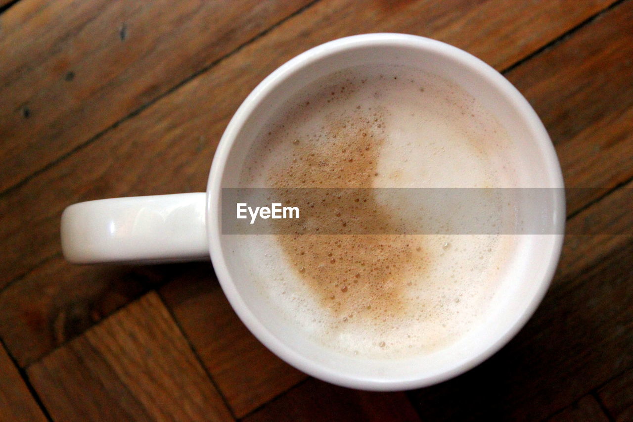 Directly above shot of coffee on table