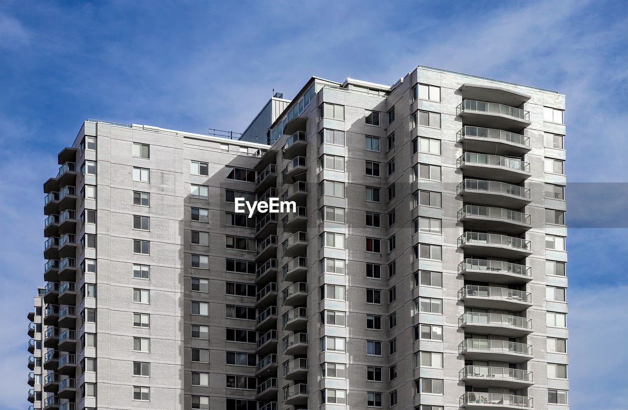 White brick apartment building