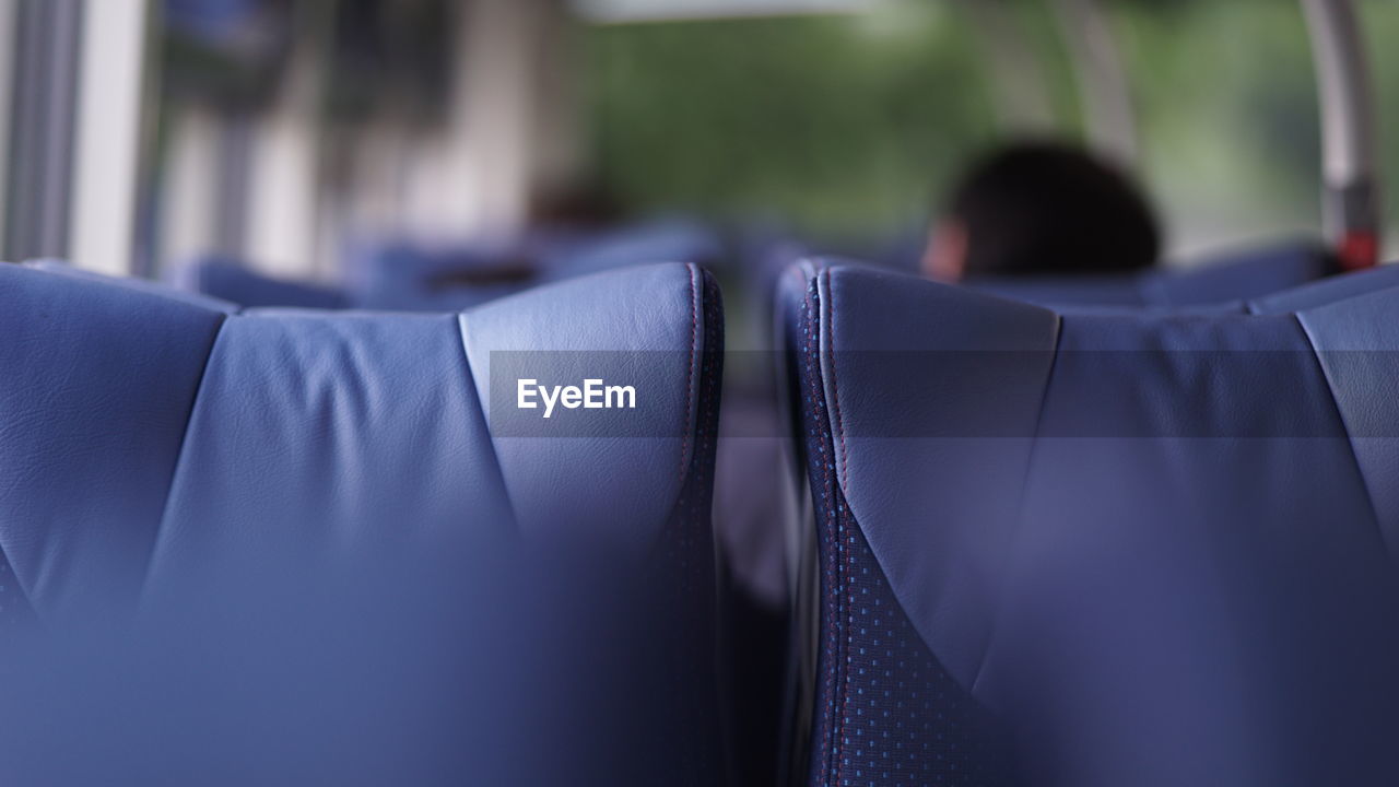 Empty seats in vehicle in bus