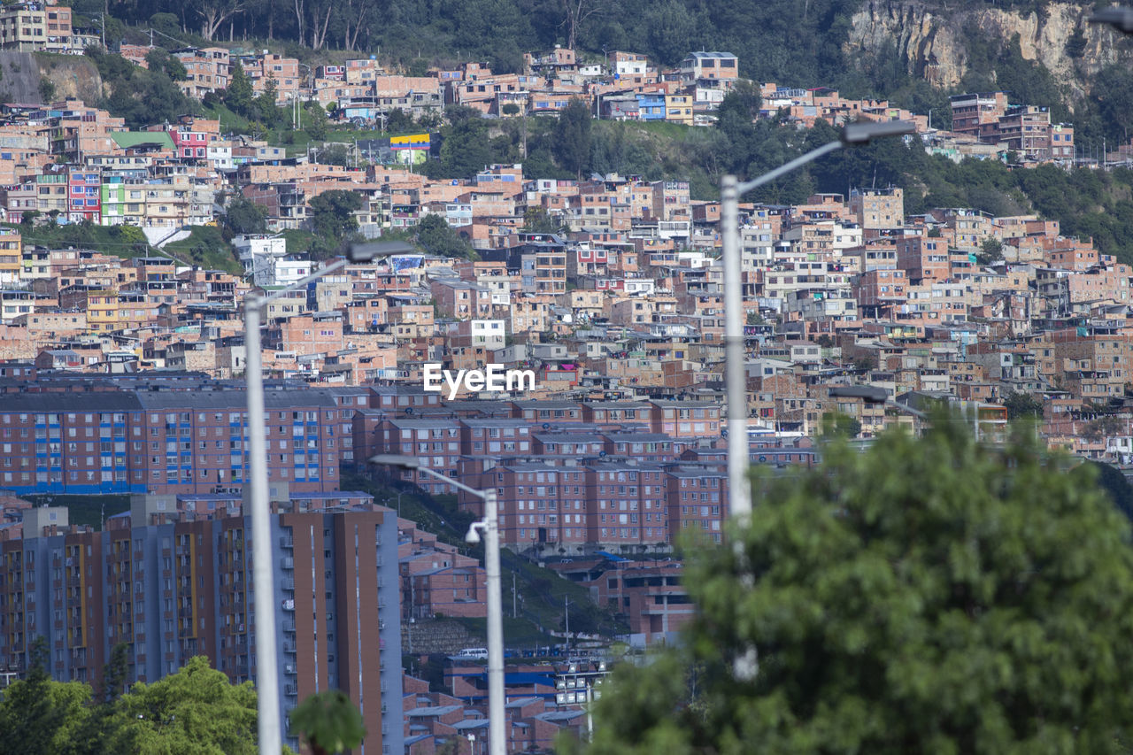 High angle shot of townscape