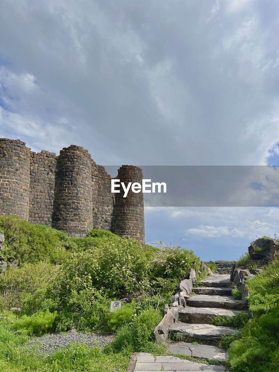 low angle view of old ruins against sky