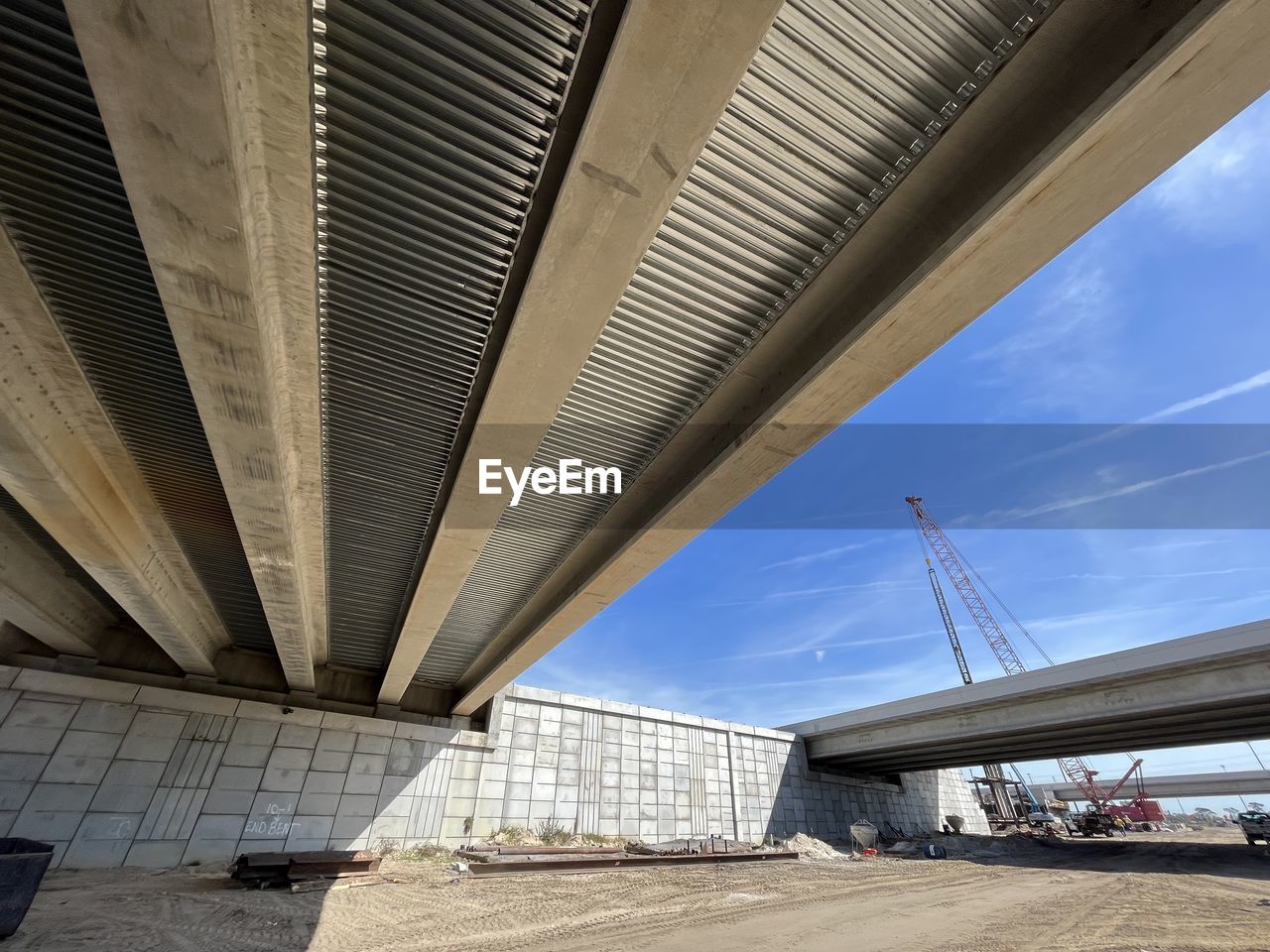 Low angle view of underneath roadway 