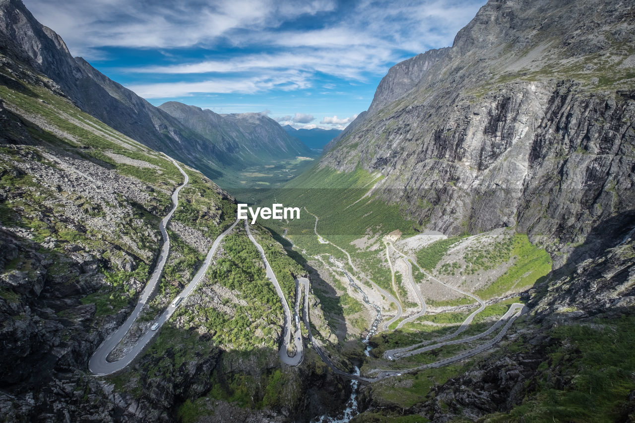 High angle view of mountain road