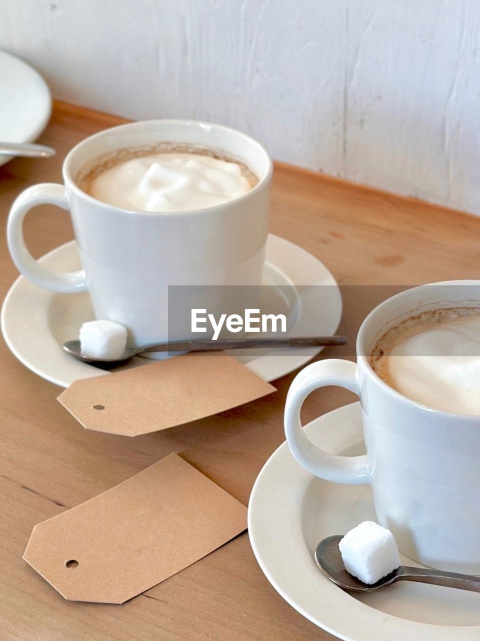 high angle view of coffee on table