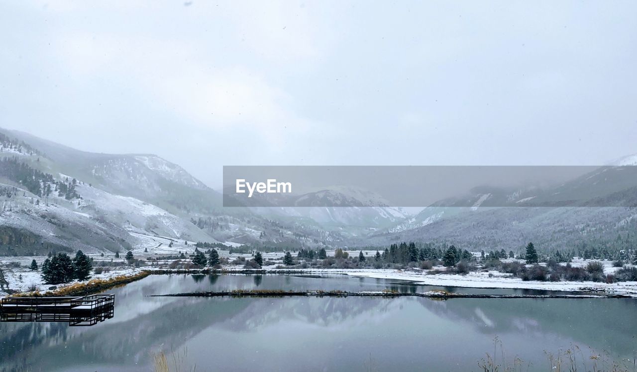 Winter has begun at camp hale, north of leadville, co.  snowy landscape, colorado