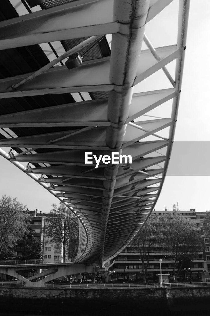 LOW ANGLE VIEW OF BRIDGE OVER RIVER