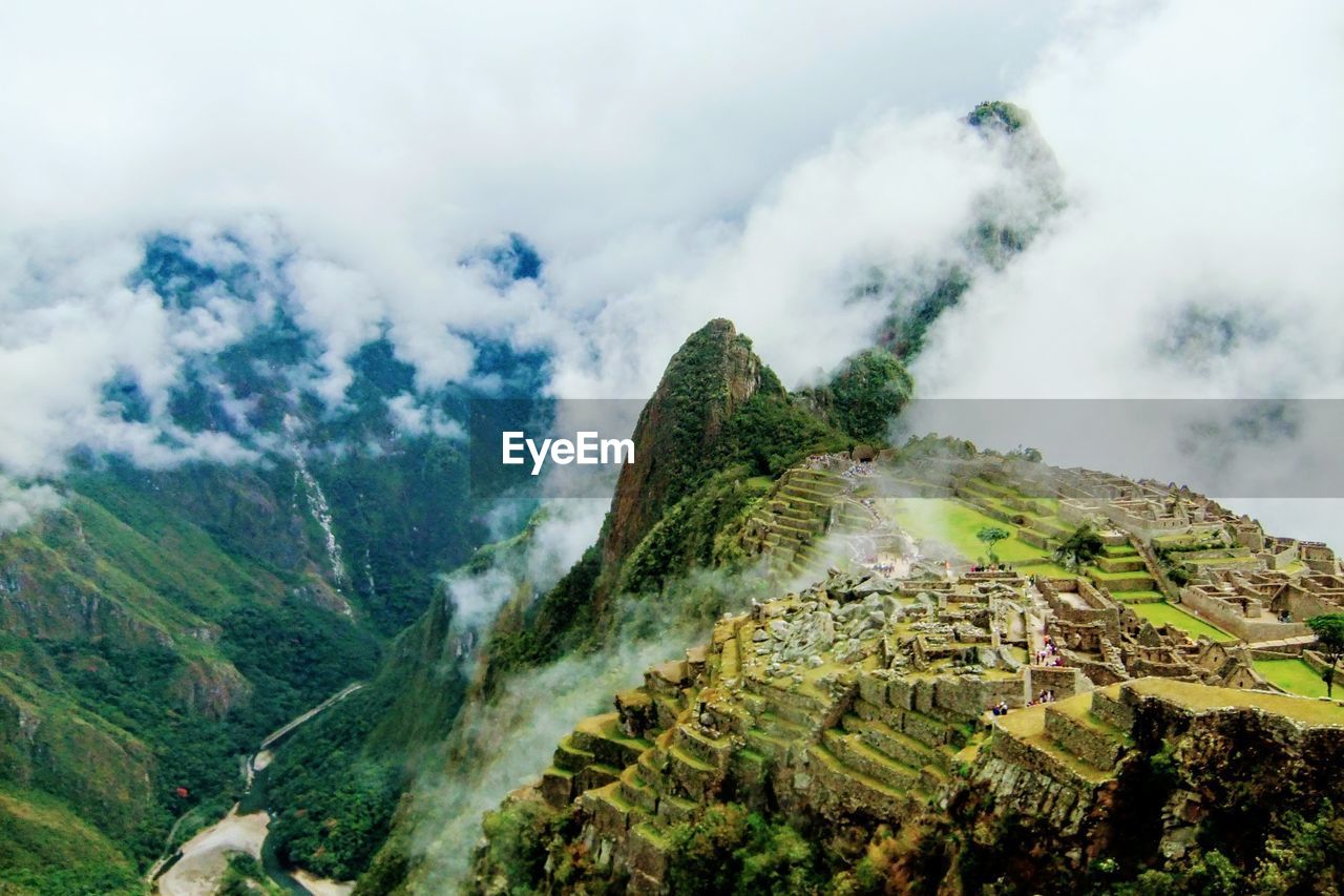 Panoramic view of mountains against sky