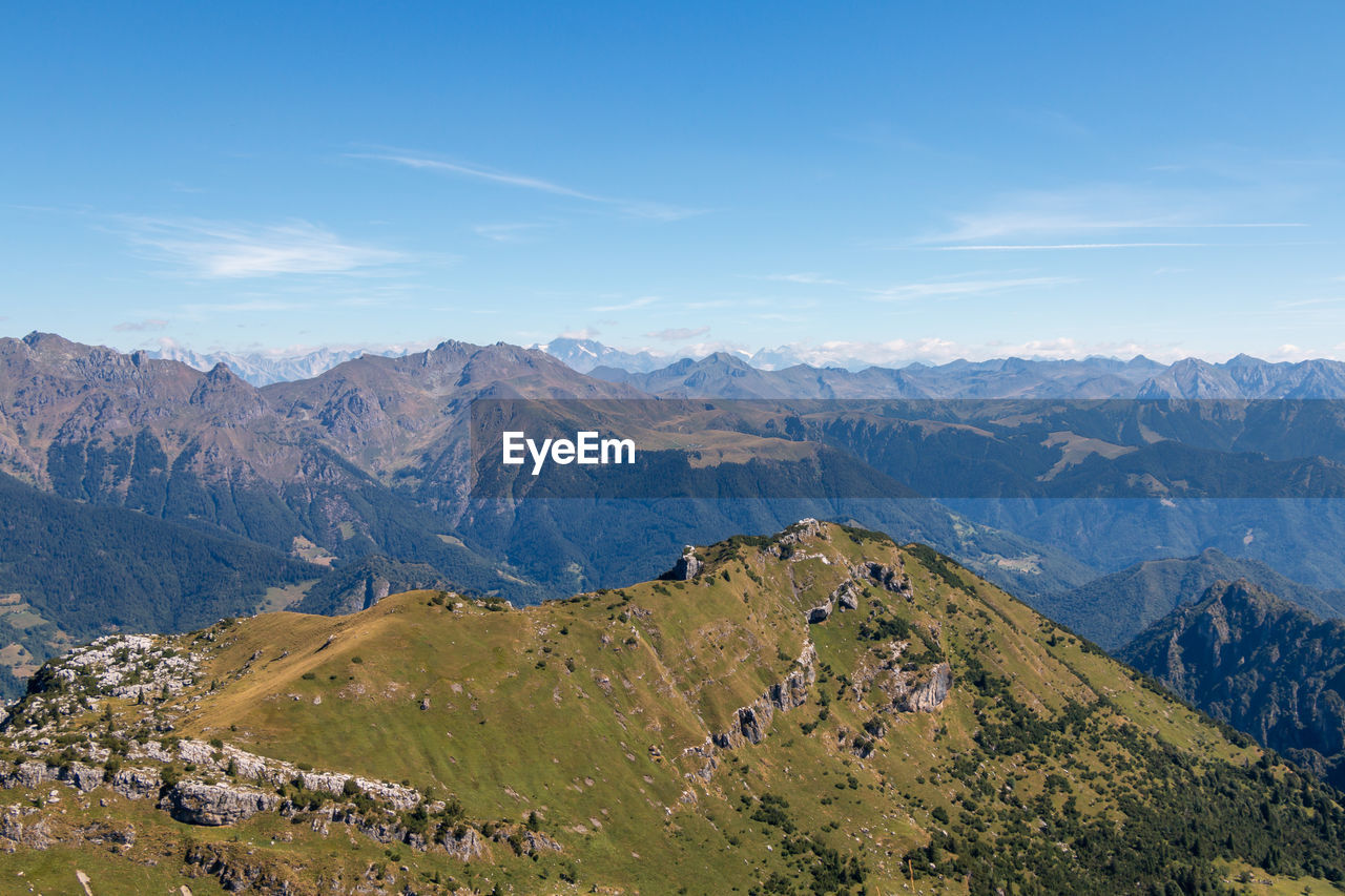 Beautiful panorama of the alps from mount sodadura