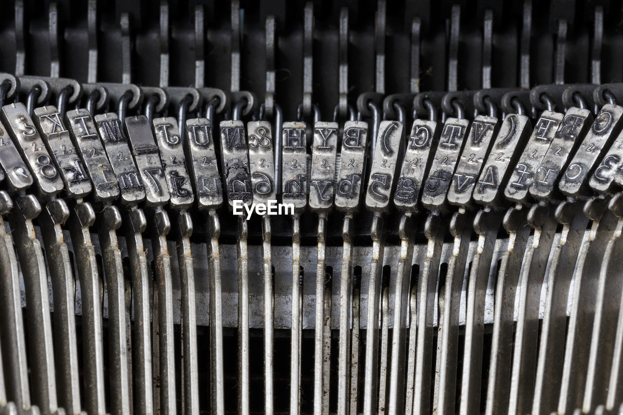 High angle view of typewriter