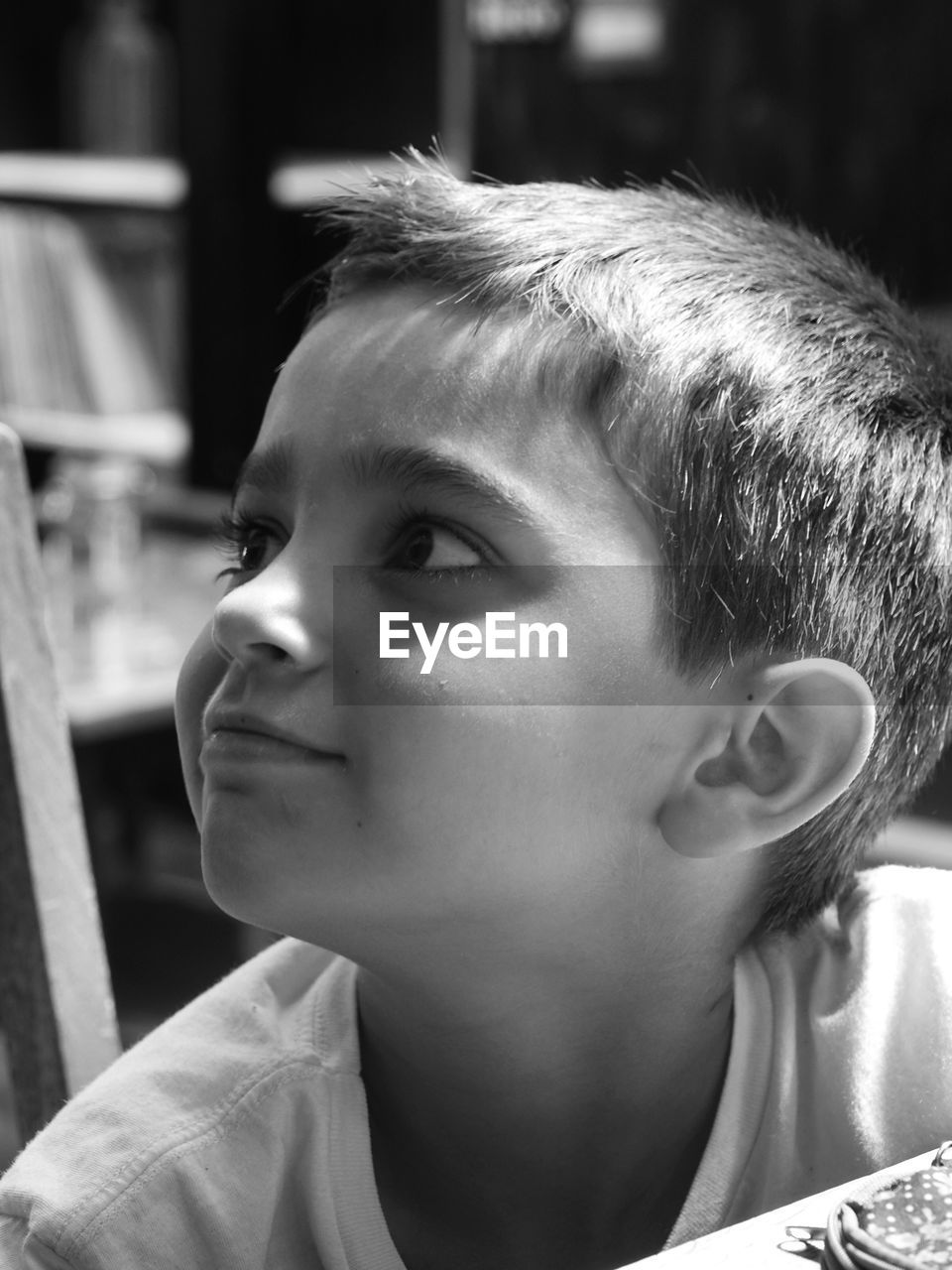 Close-up of boy looking away