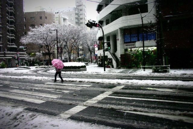 City street in snow