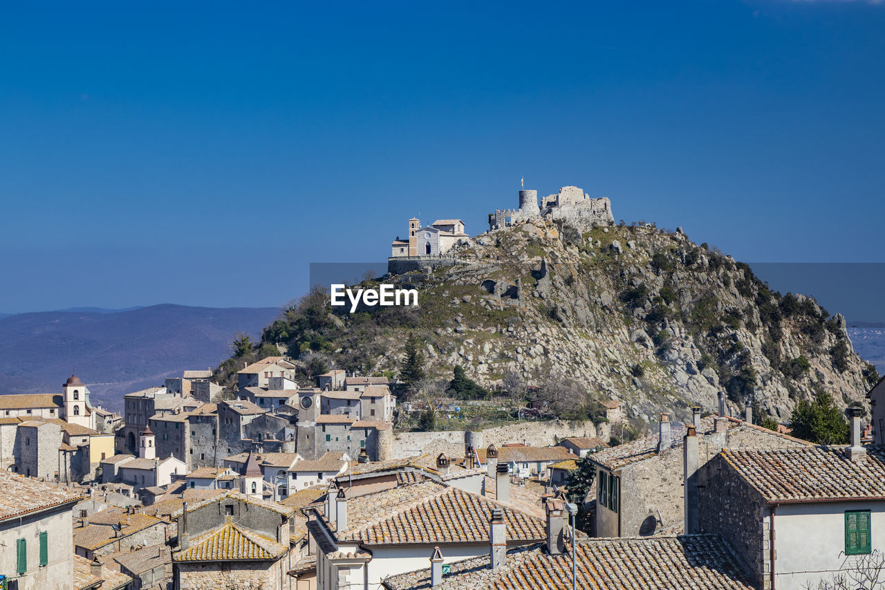 high angle view of townscape against sky