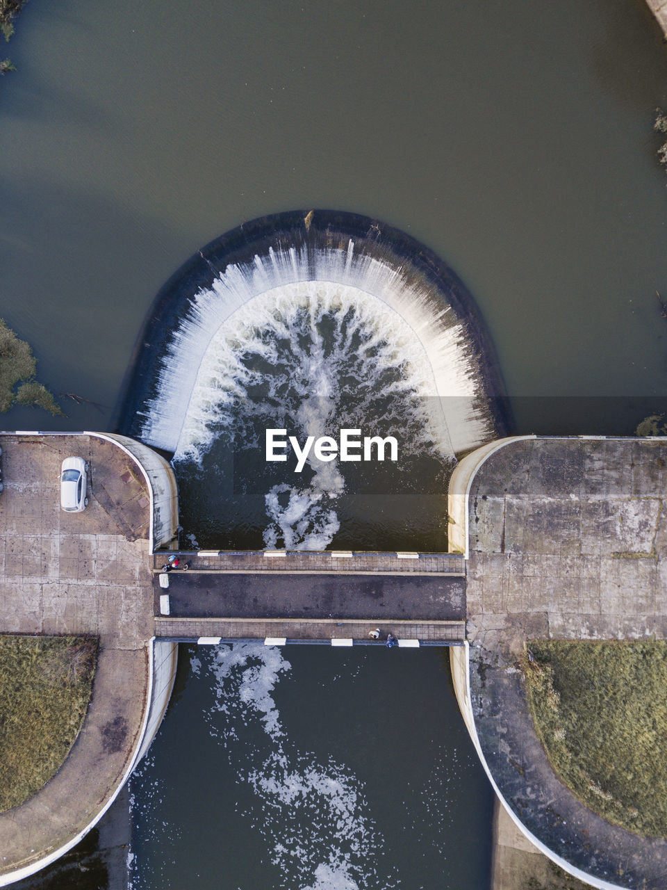 Directly above shot of waterfall