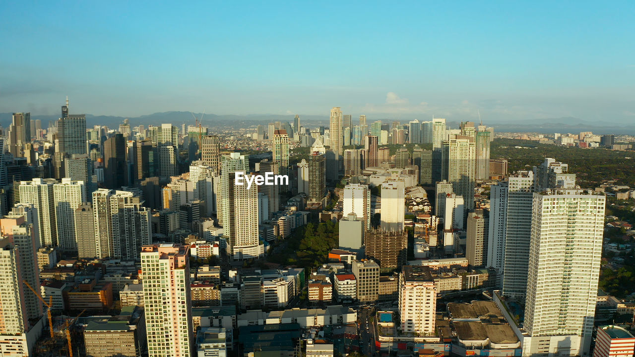 Populous city of manila, the capital of the philippines with skyscrapers, streets and buildings. 