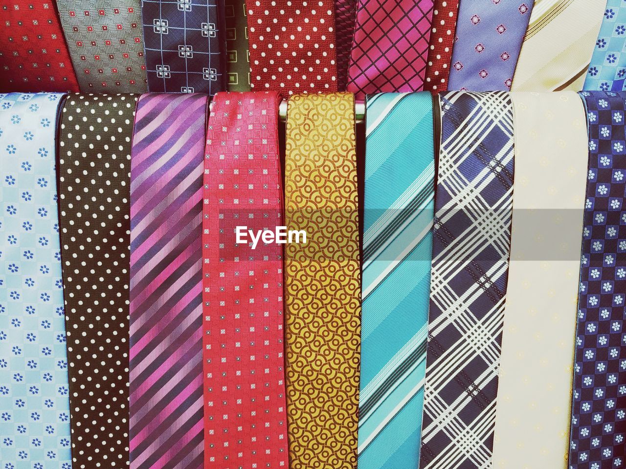 Full frame shot of neckties in store