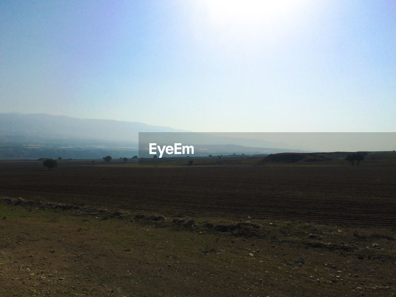 Rural landscape with ploughed field