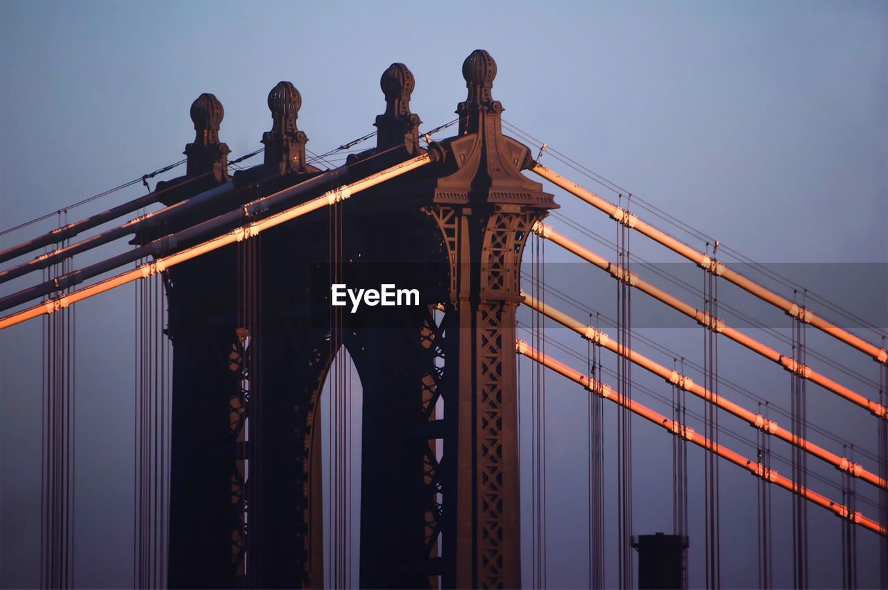 Low angle view of bridge against clear sky