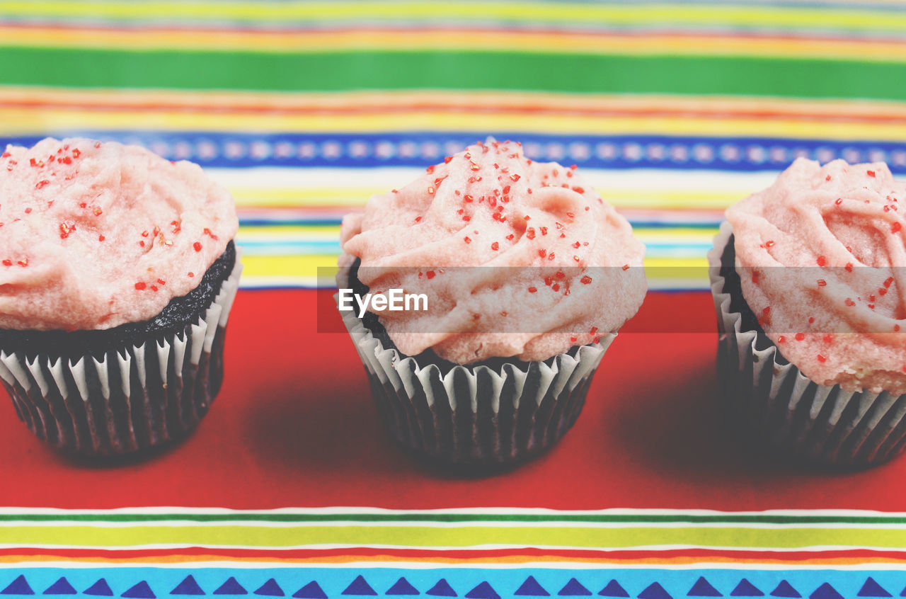 Close-up of cupcake on table