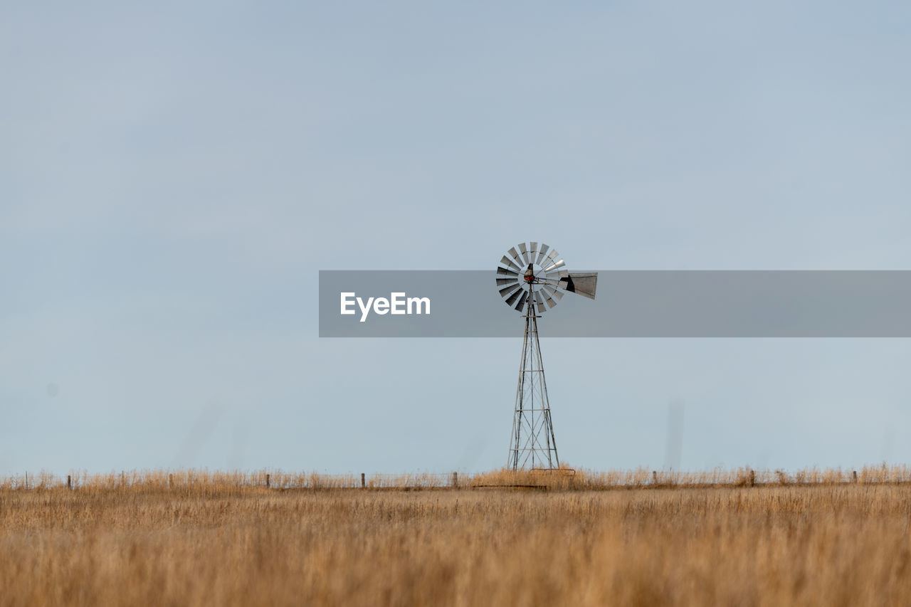 Lone windmill on the texas prairie