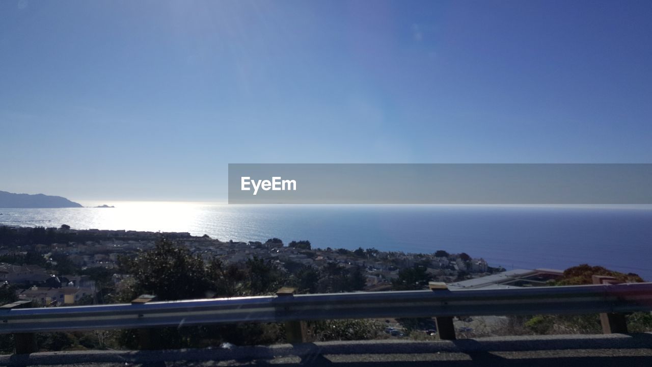 SEA AGAINST CLEAR BLUE SKY