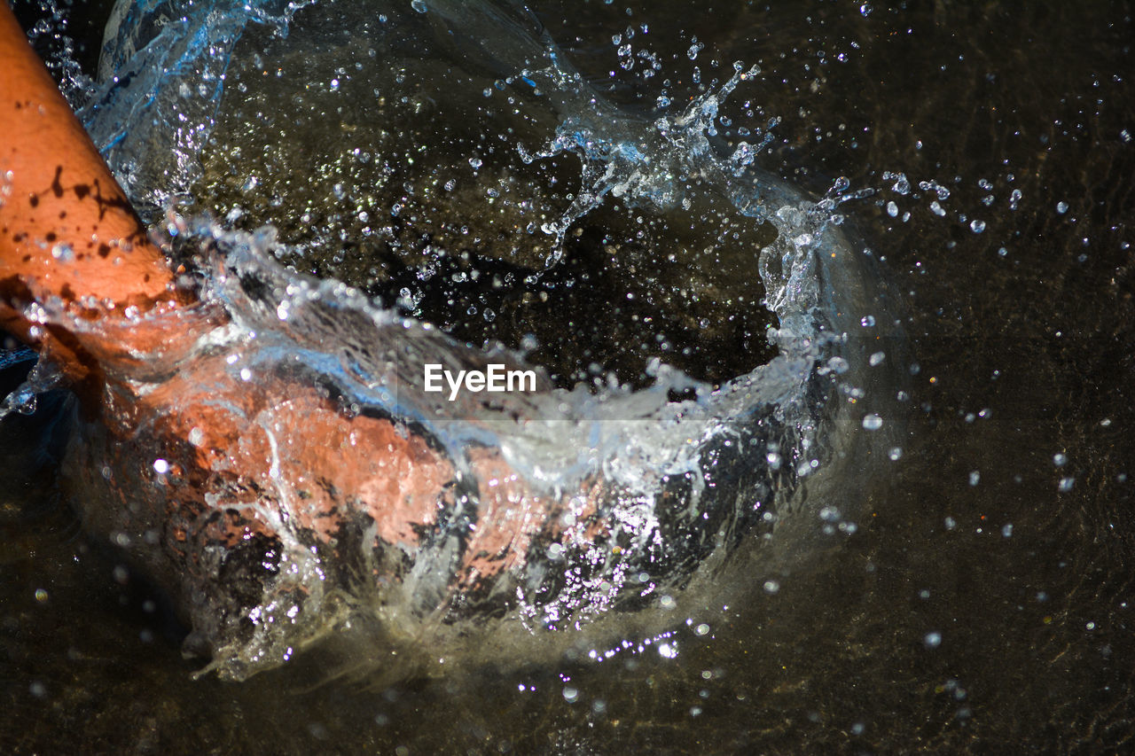 CLOSE-UP OF WATER WITH JELLYFISH IN BACKGROUND