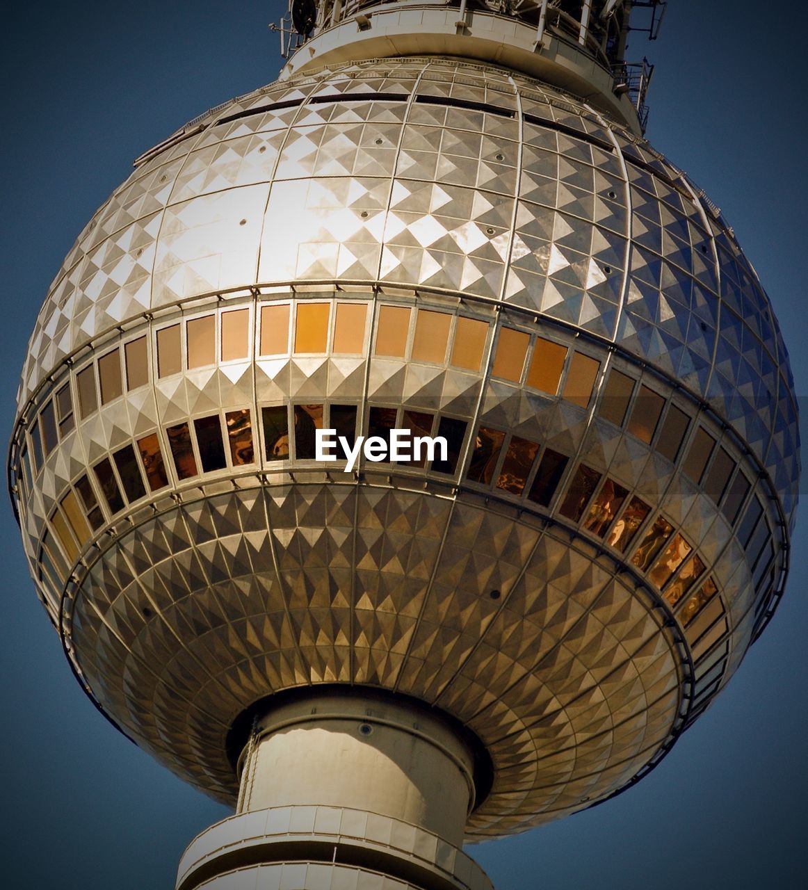 Low angle view of fernsehturm sphere against sky