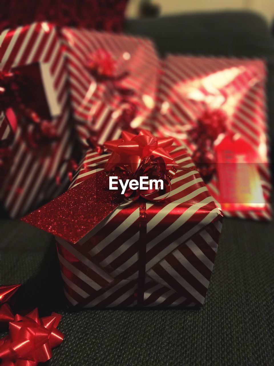 Close-up of christmas decoration in box