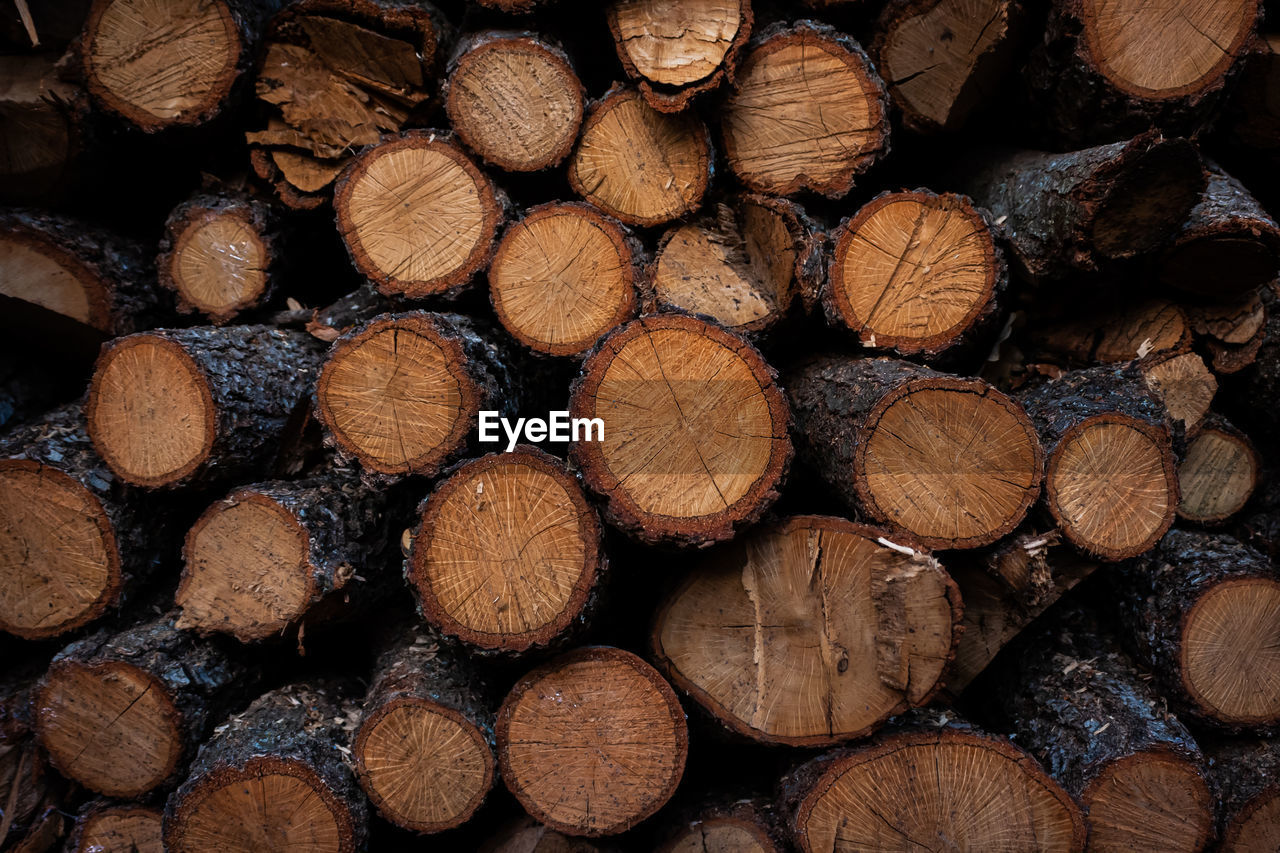 Full frame shot of logs