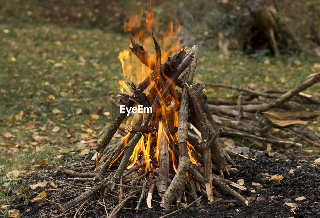 BONFIRE ON FIELD