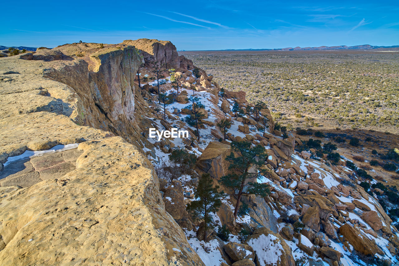 Sandstone cliffs at el mapais notional monument, new mexico.