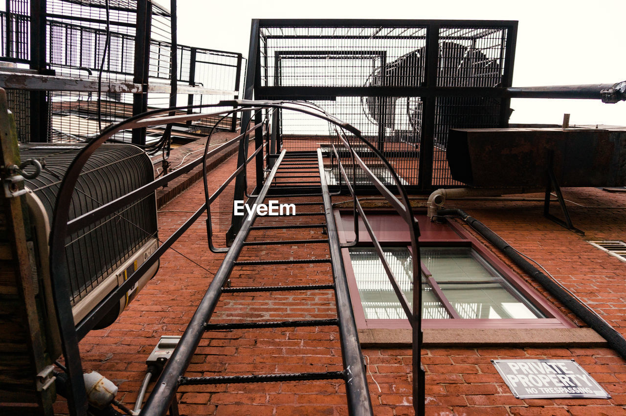 Low angle view of fire escape on building