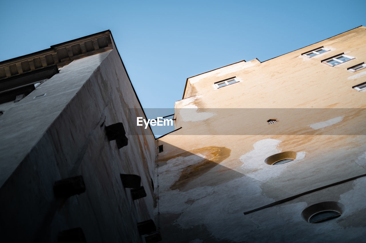 Low angle view of building against clear sky