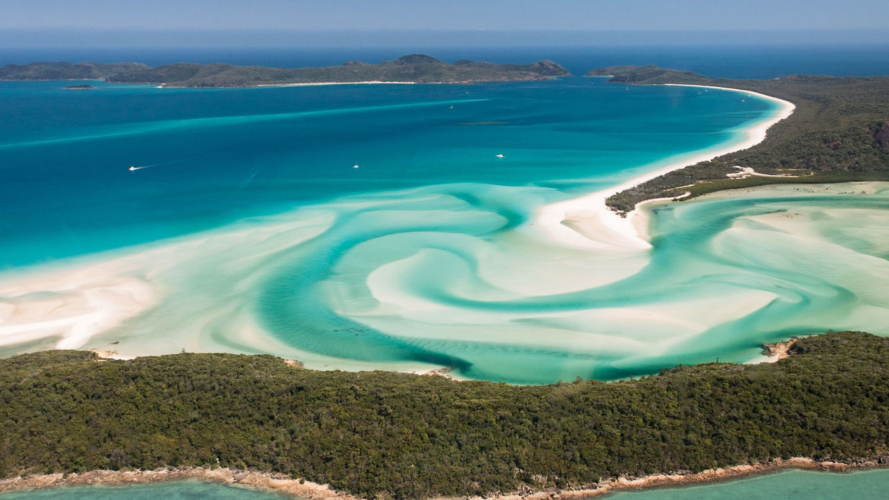 AERIAL VIEW OF SEA AND MOUNTAIN