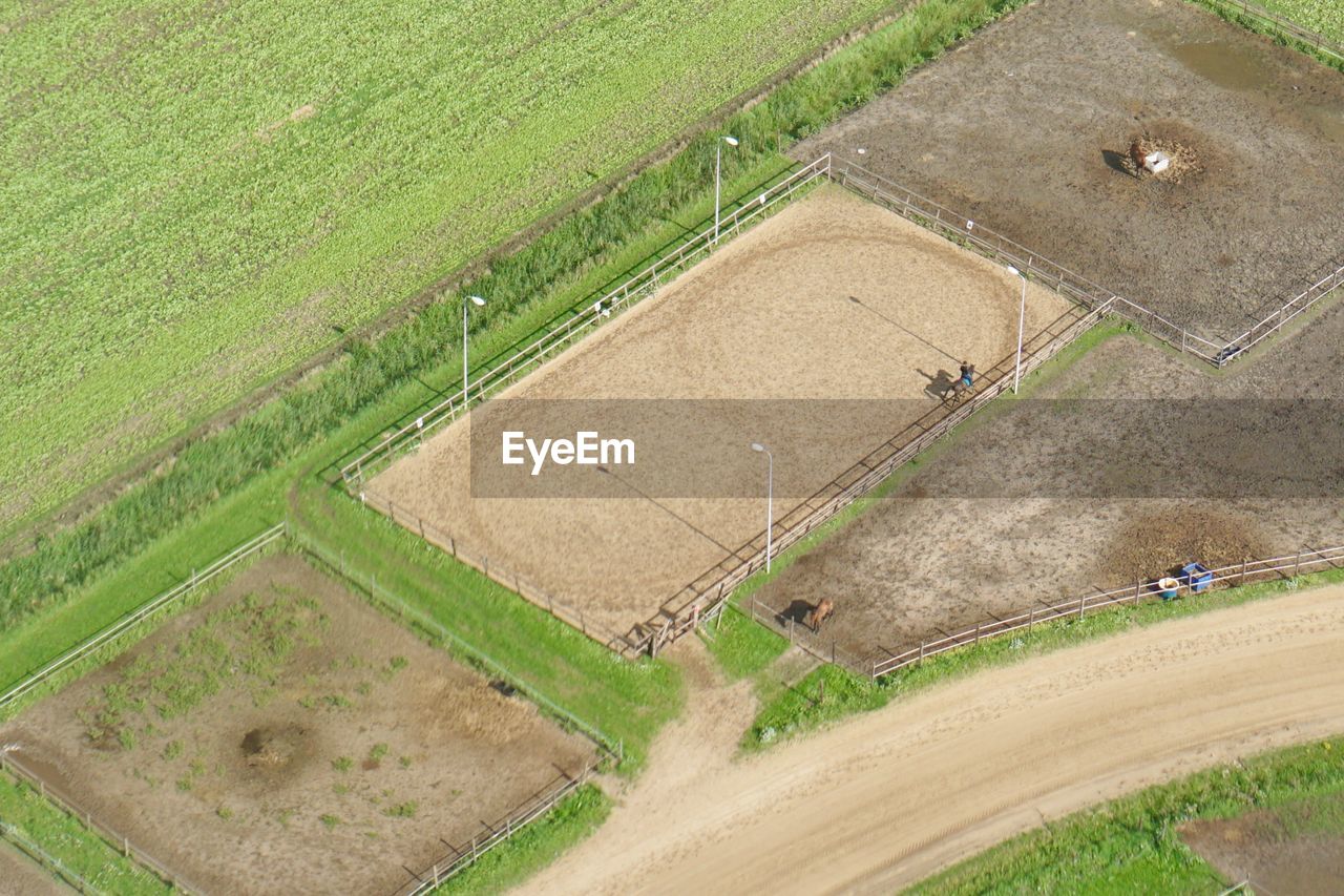 HIGH ANGLE VIEW OF AGRICULTURAL LAND