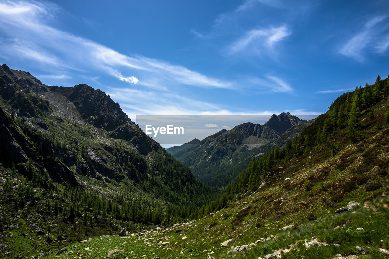 Scenic view of mountains against sky