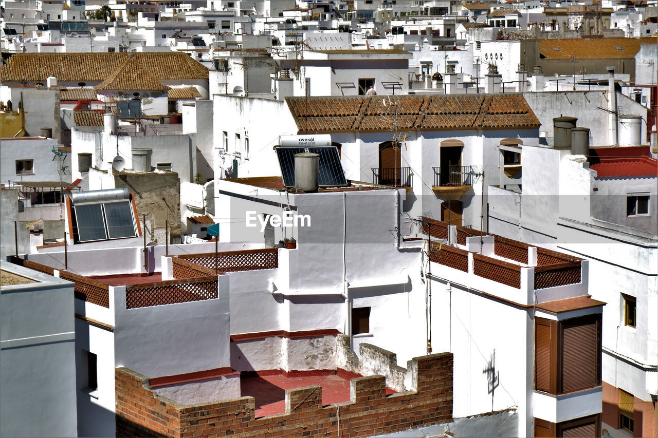 High angle view of houses in spain
