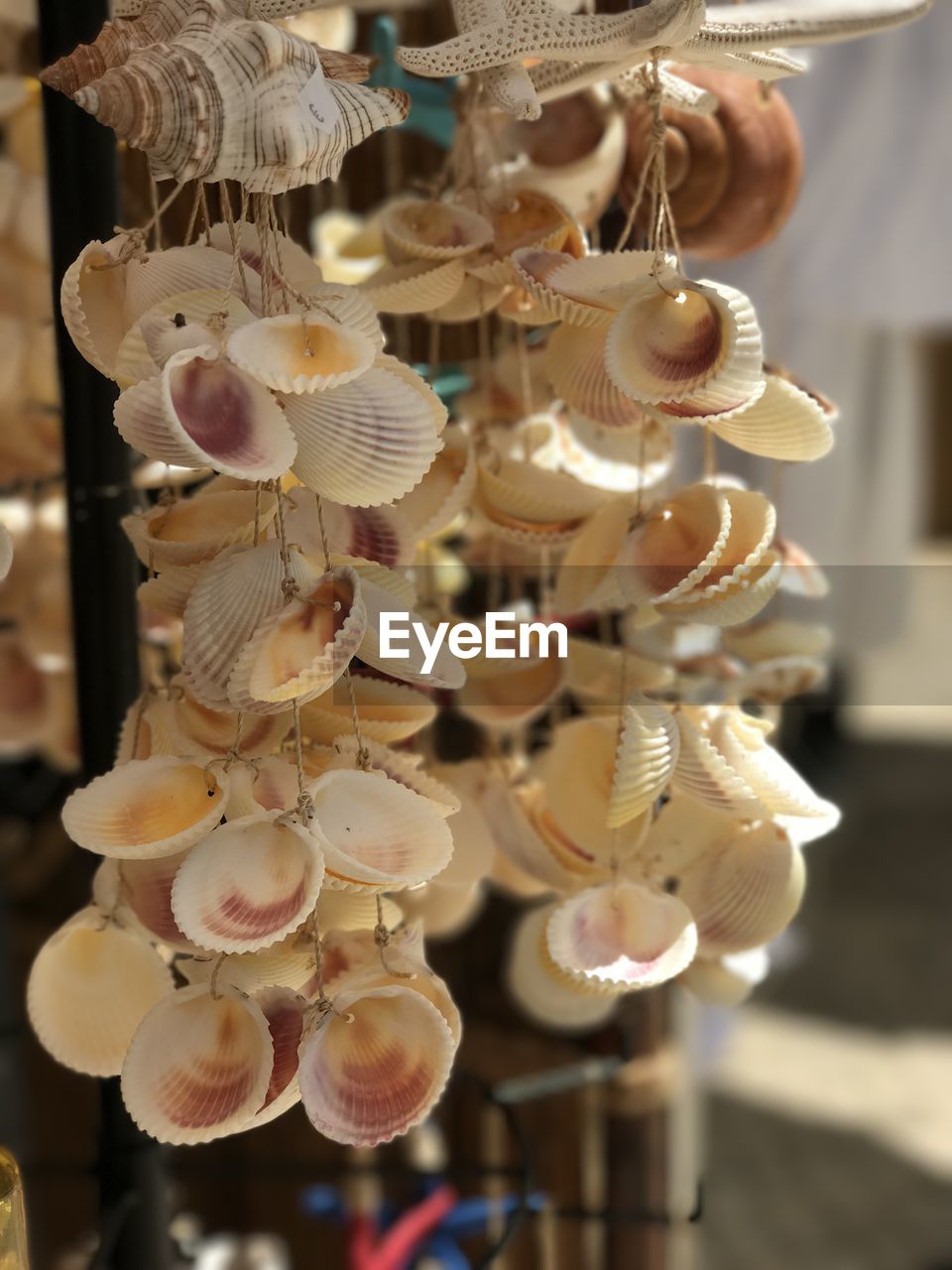 CLOSE-UP OF DECORATION HANGING IN MARKET