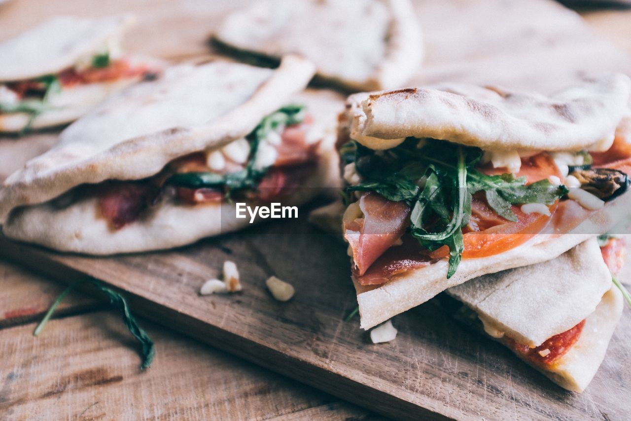 Close-up of food on cutting board