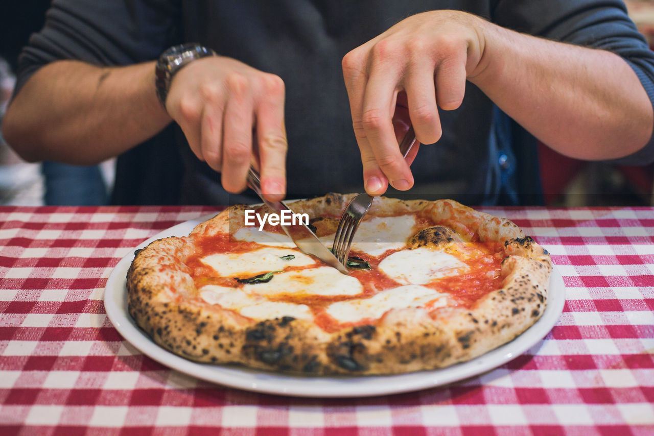 Close-up of pizza on plate