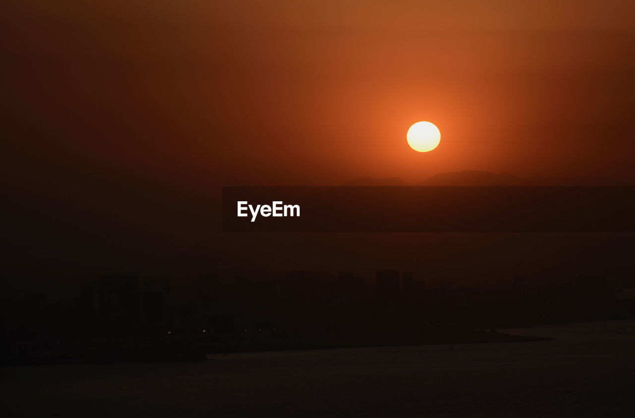 Scenic view of sun during sunset