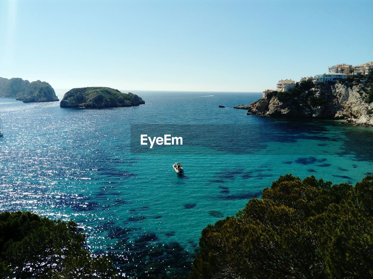 VIEW OF SEA AGAINST CLEAR BLUE SKY