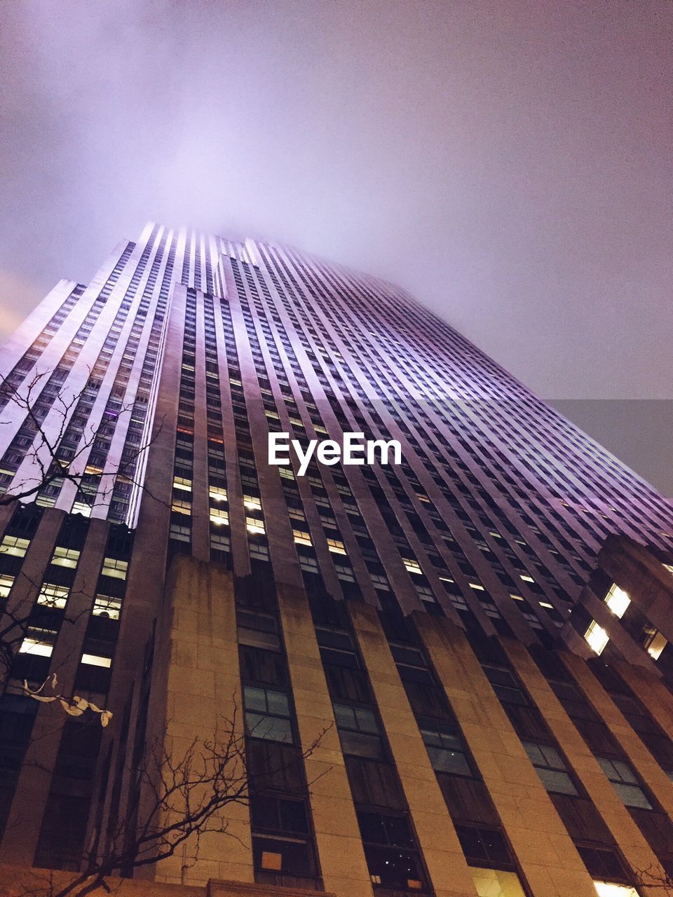 Low angle view of building against sky at night