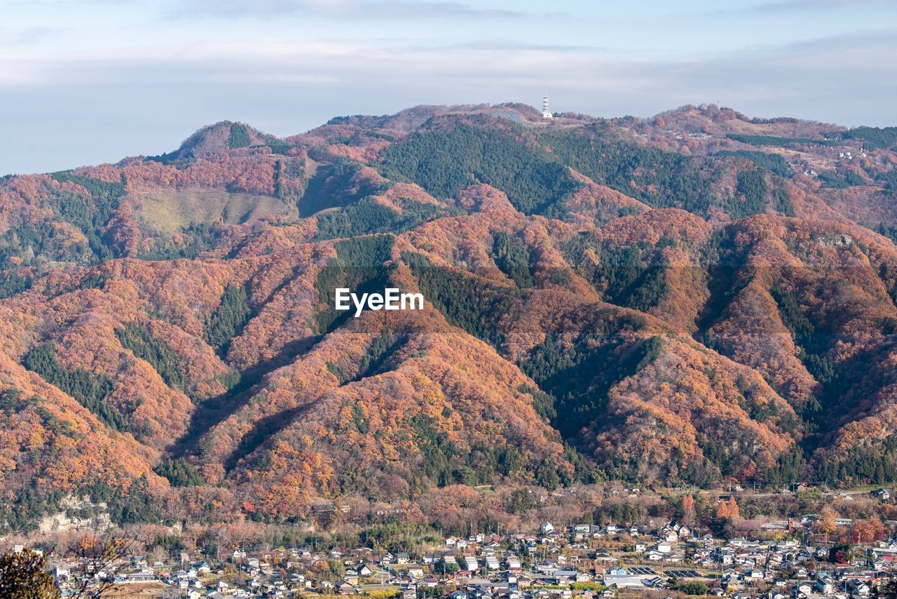 Scenic view of mountains against sky
