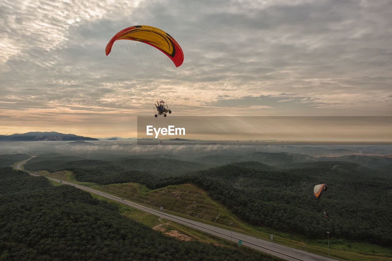 Low angle view of parachute