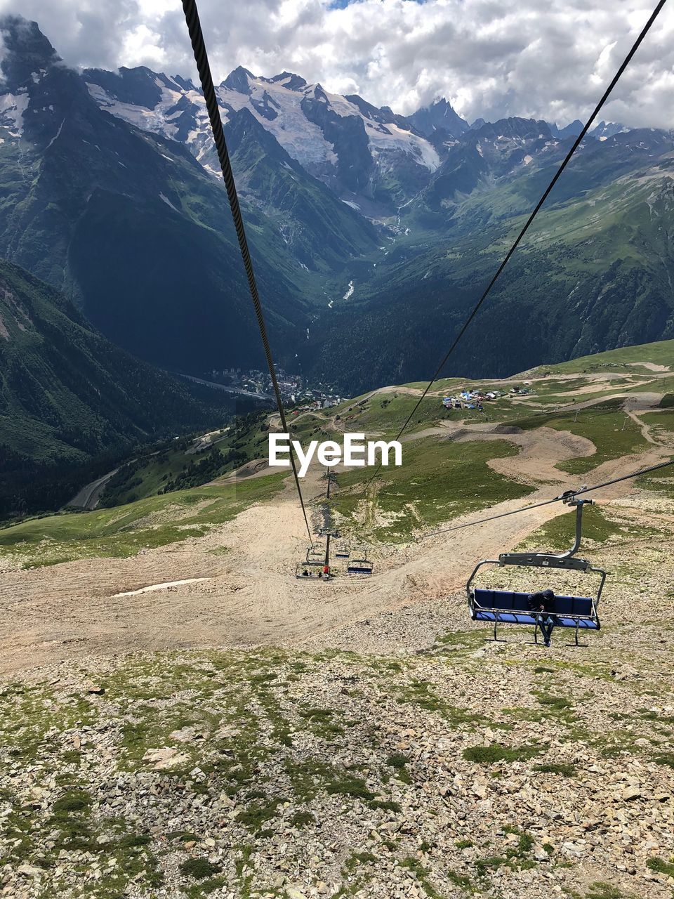 Ski lift over landscape