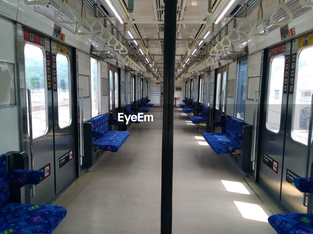 Empty seats in train