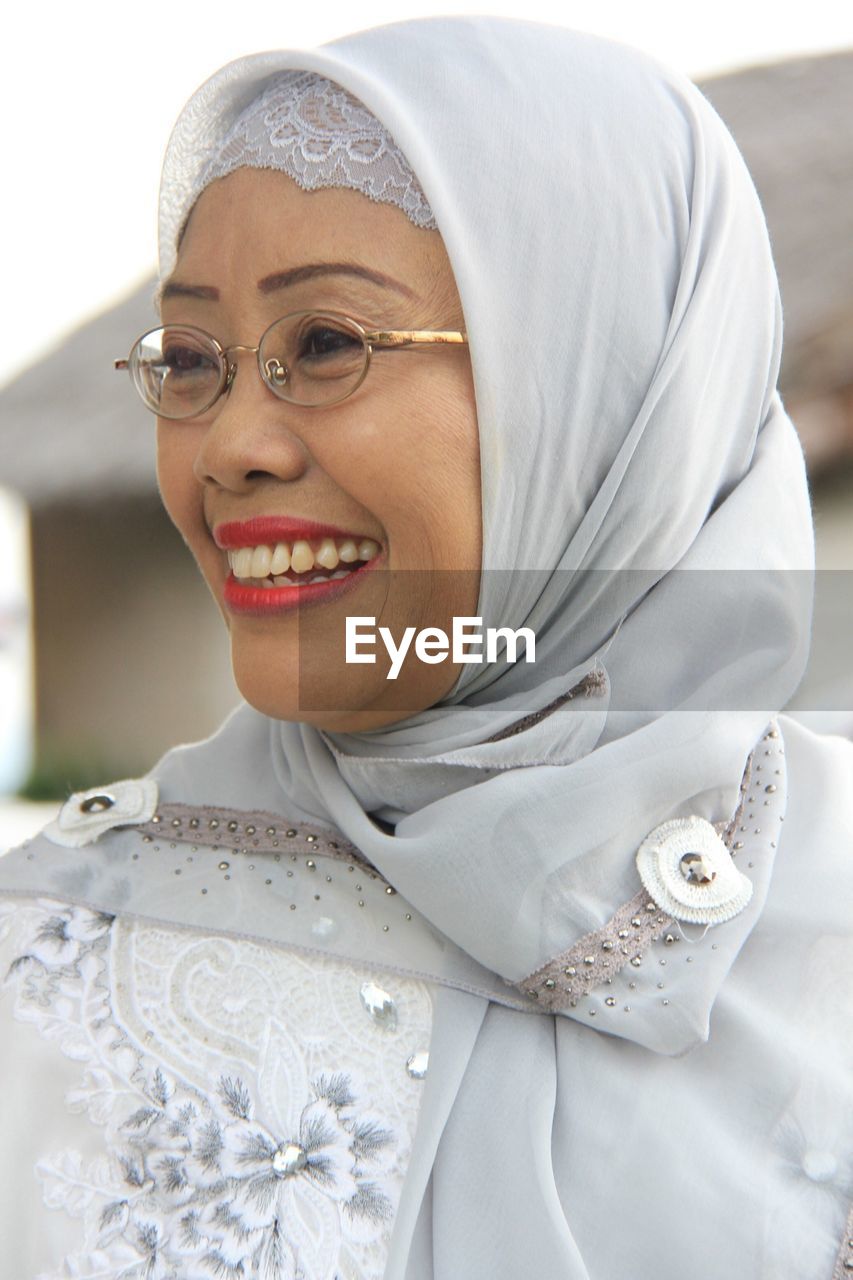 Close-up of smiling mature woman