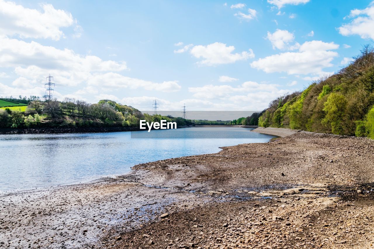 View of river against cloudy sky