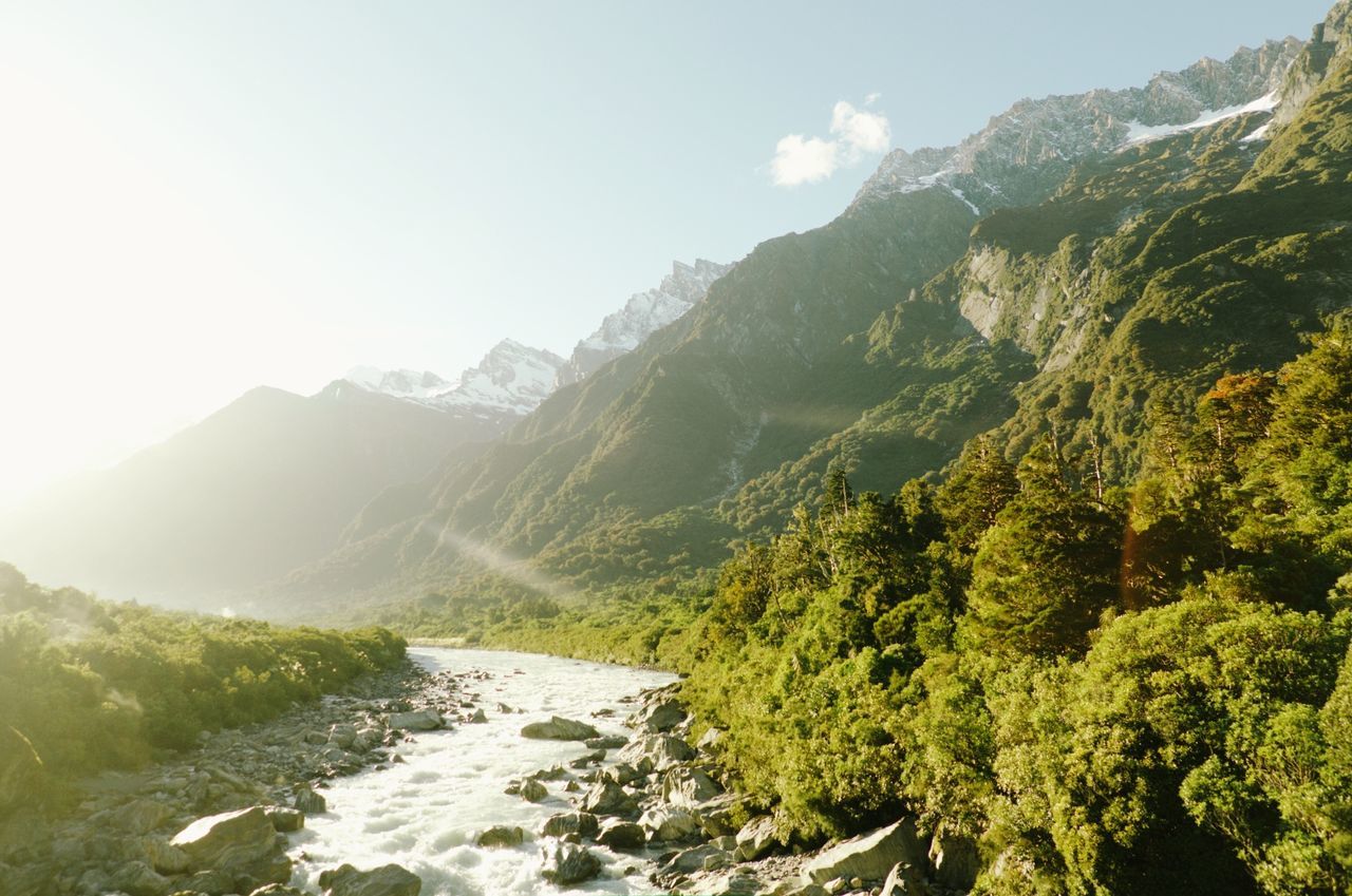 Scenic view of mountains against sky